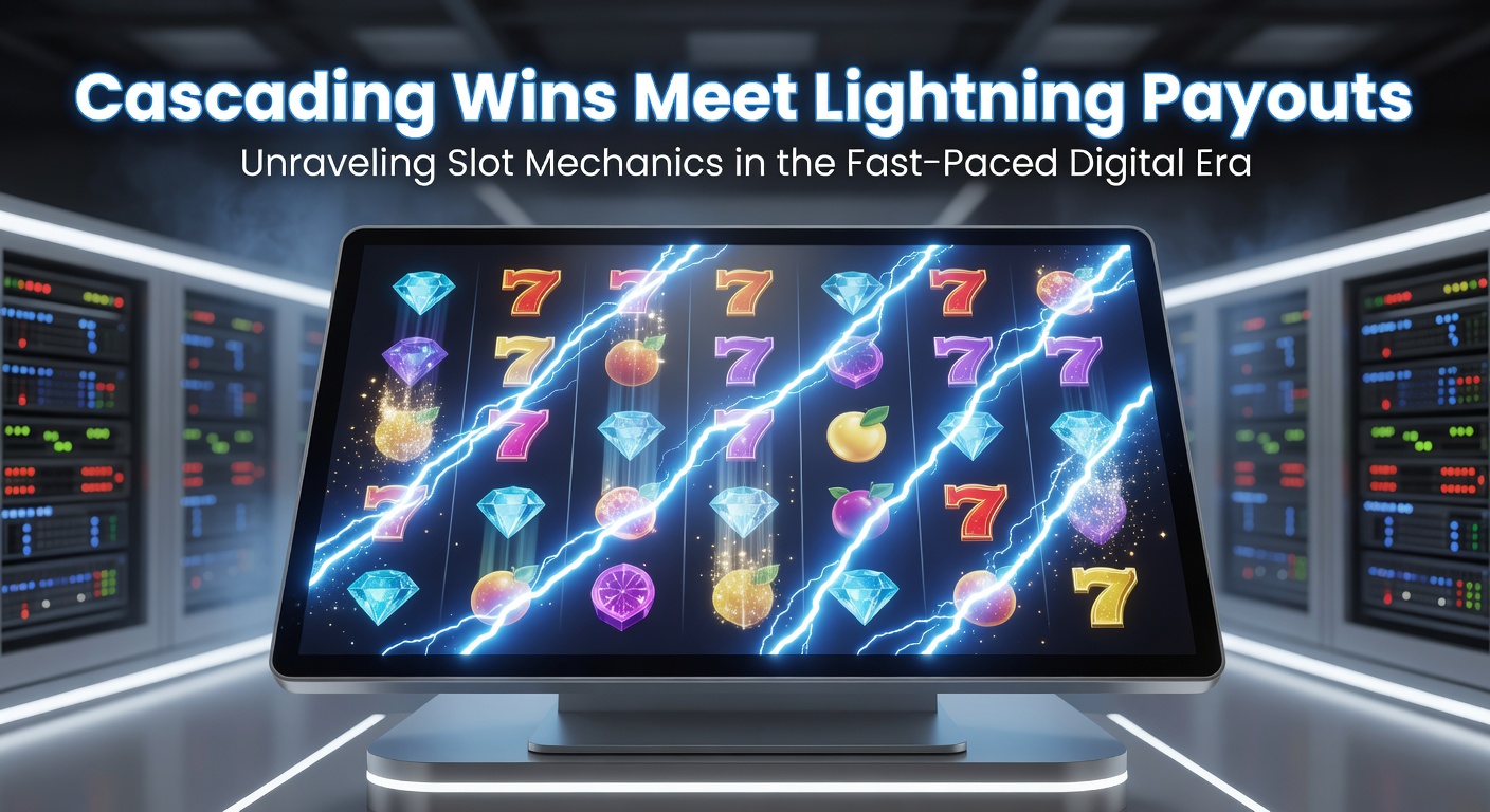 Dynamische Darstellung von kaskadierenden Symbolen und blitzschnellen Gewinnanimationen in einem modernen Online-Slot