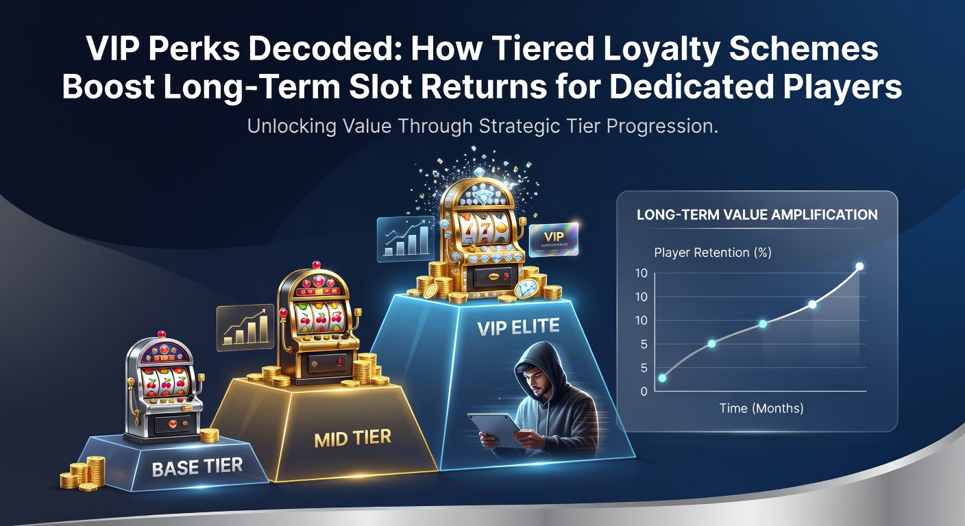 Detaillierte Infografik zu RTP-Steigerung durch VIP-Cashback und Free Spins in einem Slot-Treueprogramm, mit Balkendiagrammen und Stufen-Symbolen