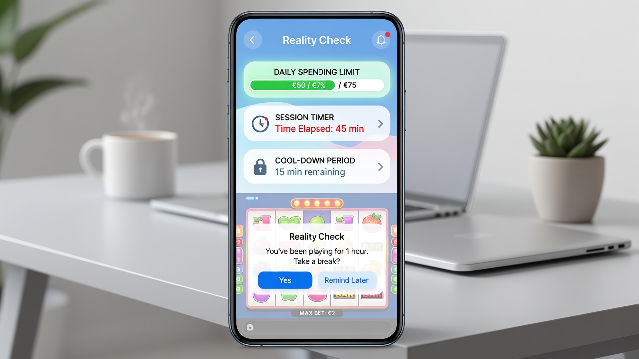 Visualisierung von Reality-Check-Funktionen und Limit-Monitoring in Slot-Apps
