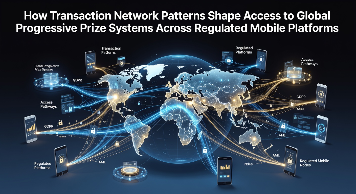 Transaktionsnetzwerke in regulierten mobilen Gaming-Plattformen visualisiert mit globalen Verbindungen